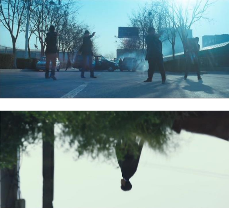 two stills from films mentioned in the talk